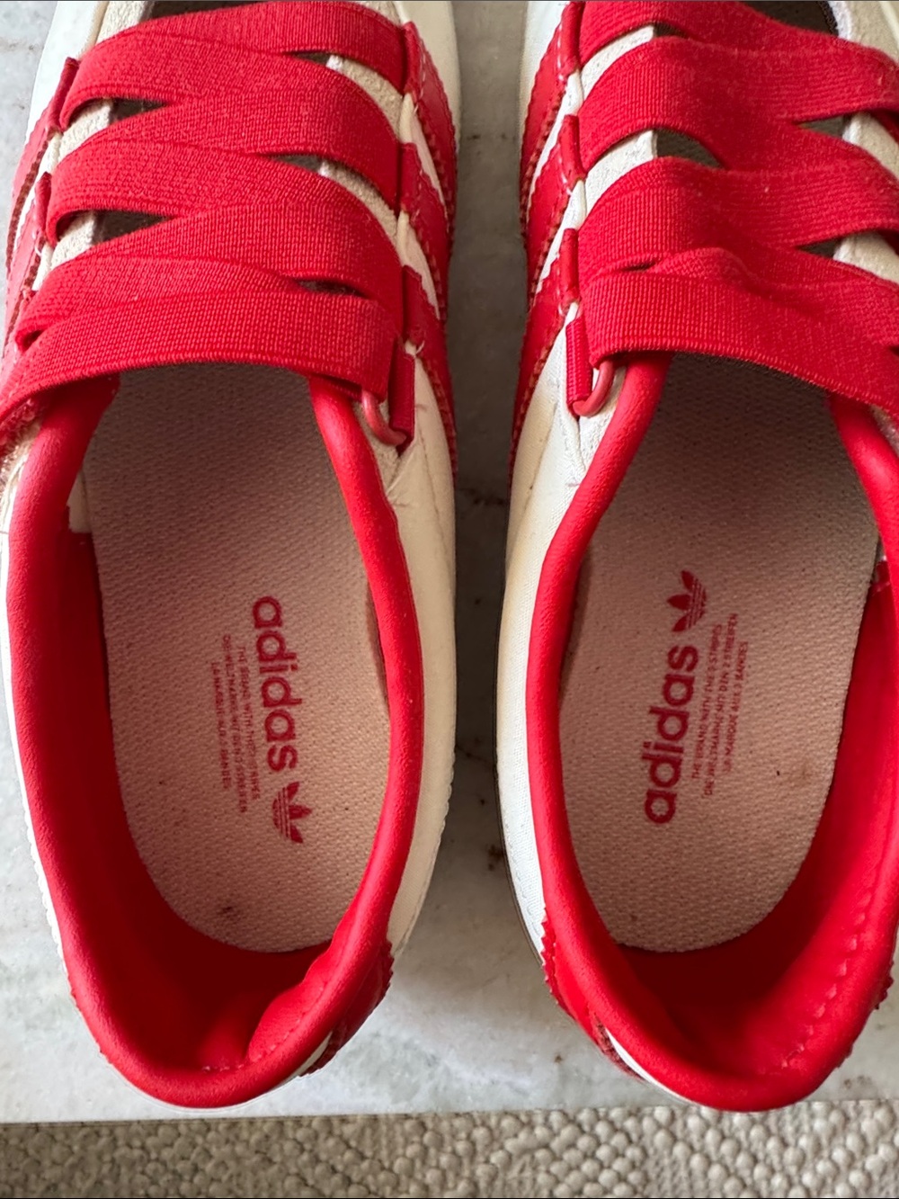 Adidas Tokyo Mary Jane Sneakers Cream White/Red/Gold Met - Picture 3 of 5
